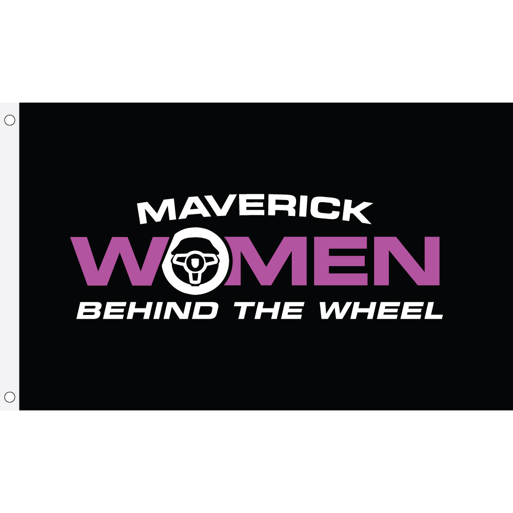 Maverick Women Behind the Wheel Flag